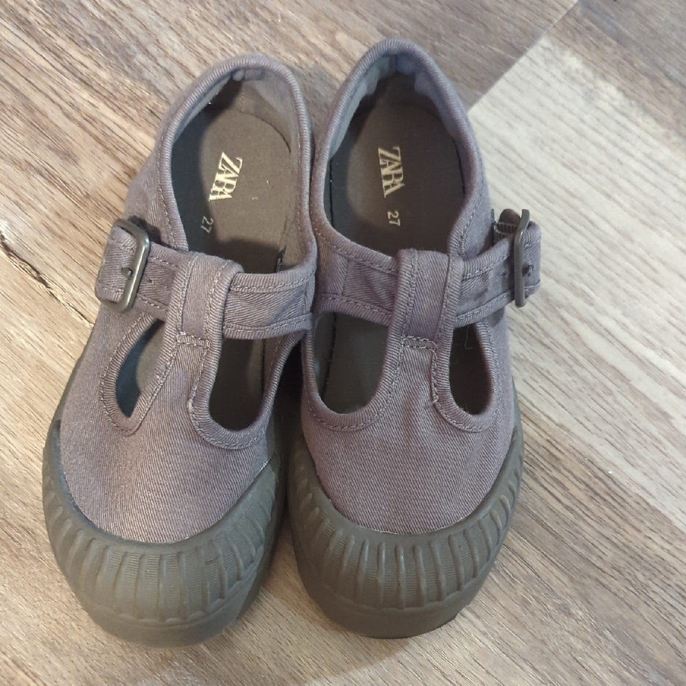 Zara Kids Charcoal Canvas Sneakers
